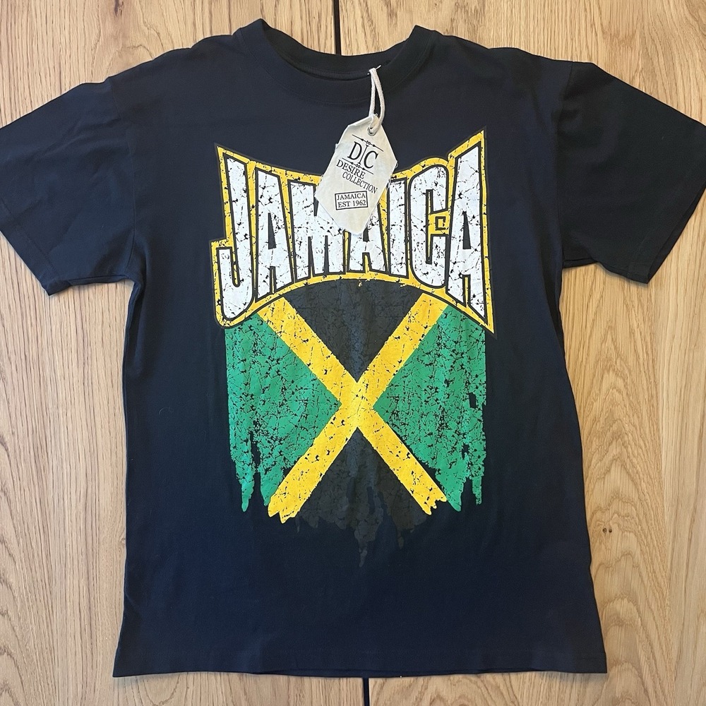 Jamaican Island Rasta Flag T-Shirt‎  Men's Large NWT One Love